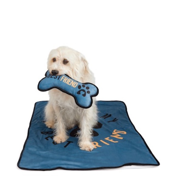 NWT BOBS Rescue Throw and Bone Pillow Set for Dogs